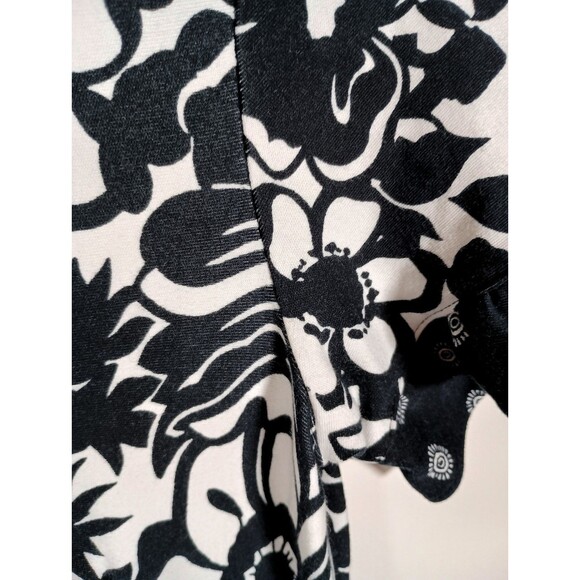 Talbots Black White Cotton Floral Border Print Shift Dress Size Medium Petite - Picture 6 of 8